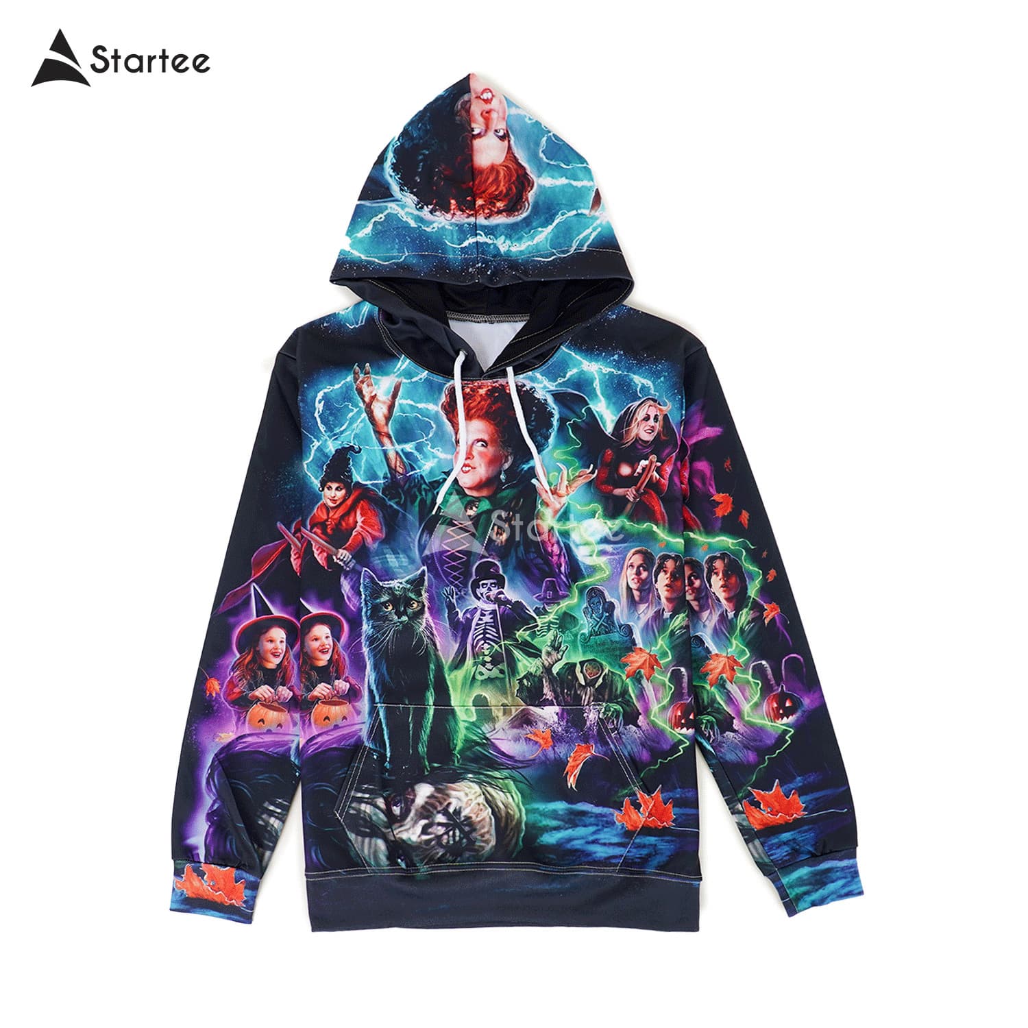 All-over heat-transfer print hoodie made at Startee